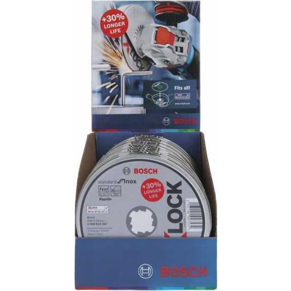 Disco de corte Bosch Professional X-Lock Standard 125 mm, paquete de 10