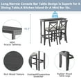 thumbnail image 3 of Euroco Farmhouse 3 Piece Dining Set,48" Rectangular Wood Bar Set Kitchen Breakfast Nook with 2 Chairs for Small Places,Gray, 3 of 9