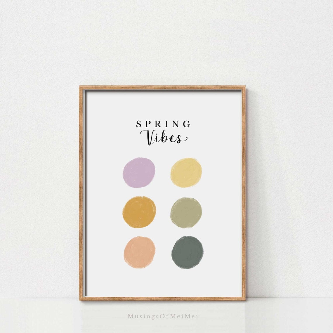 Spring Vibes Wall Art Print Pastel Color Palette Minimalist Modern Seasonal Colorful Abstract Seasonal Living Room And Home Decor