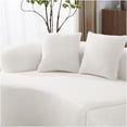thumbnail image 5 of White Curved 4-Seater Sofa with Teddy Velvet Upholstery, Foam and Spring Support, Compact Apartment Living Room Furniture, 5 of 7