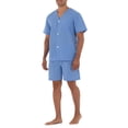 thumbnail image 2 of Fruit of the Loom - Conjunto de Pijama de Manga Corta para Hombre, Azul Celeste, 3XG, 2 of 5