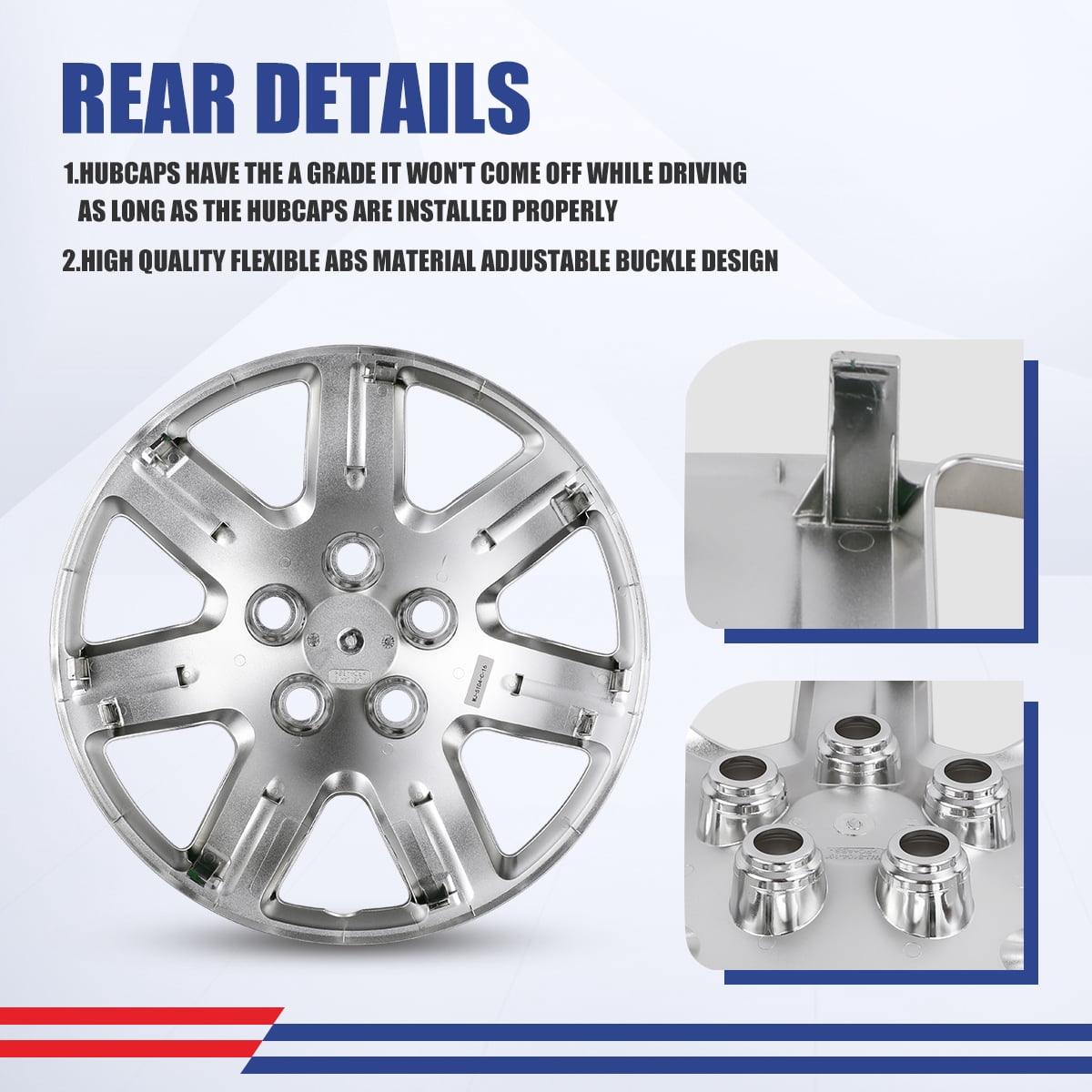 16" Hubcaps Compatible with Honda Civic 2006 2007 2008 2009 2010 2011 Wheel Rim Covers,Heavy Duty ABS&PC Material (Set of 4,Chrome)