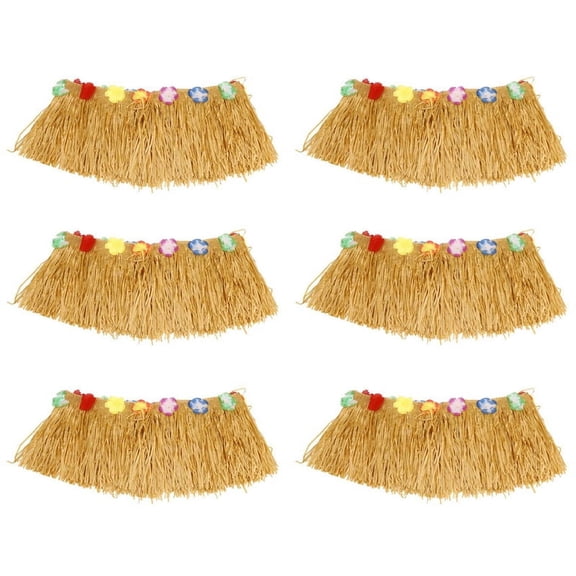 6X Table Skirt Hawaiian Luau Flower Grass Garden Wedding Beach Decor Khaki