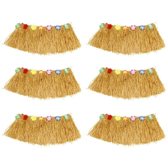 6X Table Skirt Hawaiian Luau Flower Grass Garden Wedding Beach Decor Khaki