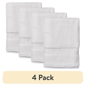 Better Homes & Gardens Signature Soft Bath Towel, 4-Pack, White