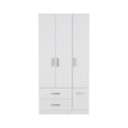 thumbnail image 4 of Depot E-Shop Armoire Wardrove 71", 4 Doors, Hanging Rod, 3 Cabinets, 6 Shelves, White, 4 of 5
