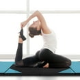 thumbnail image 2 of Gymax 10' x 4' x 2'' 4-Panel Folding Gymnastics Exercise Mat w/ Loop Fasteners Blue & Black, 2 of 10