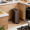 thumbnail image 3 of 8L Stainless Steel Step Can With Inner Soft Close Lid For Kitchen Living Room And Use 42 Bags 55 Liter Bags Bags H Industrial Bags 55 45 Storage Recycle Bags 13 Bags 15 Tall Kitchen 15 Kitchen Bags, 3 of 3