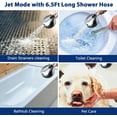 thumbnail image 6 of High Pressure 10 Setting Handheld Shower Head, 5" Detachable Showerhead Spray Built-in Power Wash to Clean Tub, Tile & Pets, 79" Extra Long Stainless Steel Hose, Adjustable Bracket - Chrome, 6 of 14