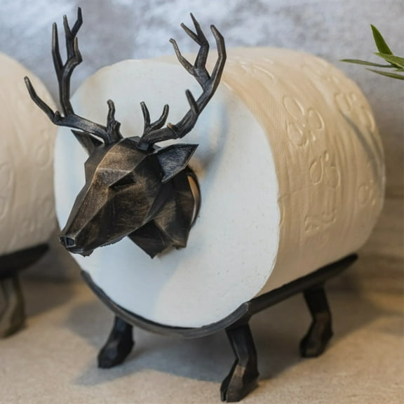 Toilet Roll Holder, Tissue Paper Roll Storage Stand - 3D Printed Elk Shape Roll Holder - Toilet Paper Holder Bathroom Set for Bathroom Shelf Housewarming Gift Bathroom Decor