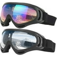 thumbnail image 1 of Gafas de esquí, paquete de 2, gafas de snowboard para niños, niños y niñas, jóvenes, hombres y mujeres, casco compatible con protección UV 400, resistencia al viento, lentes antirreflejos Adepaton WMZL-613-3, 1 of 7