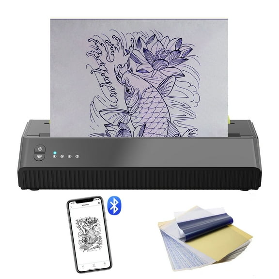 TATOPRT Bluetooth Tattoo Stencil Printer, Temporary Tattoo Transfer Paper Printer Machine, Wireless Portable Stencil Machine for Tattooing, Rechargeable Thermal Tattoo Machine for iOS, Android & PC