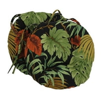 16-inch Outdoor Spun Polyester Tufted Chair Cushion (Set of 2) - Tropique Raven