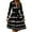 Black, variant on Xyxonk Dresses for Women 2025 Long Sleeve Fashion Teacher Dress Winter V-Neck Dress Empire Waist Office A-Line Floral Print Dresses Black S