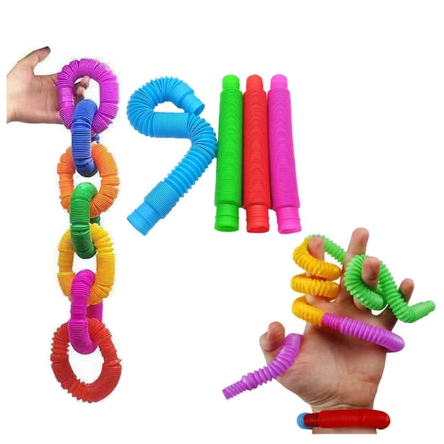 Mini tubos Pop sensoriales para aliviar el estrés para niños, juguete antiestrés, autismo, tubo giratorio, fuelle de plástico, juguete para apretar3119
