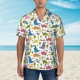 thumbnail image 2 of Xecao Cute Dinosaur print Hawaiian shirt - a stylish short-sleeve button-down for men, perfect for casual beach and tropical outings., 2 of 9