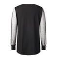 thumbnail image 5 of vigerkar Women's Glitter Sequin Sheer Mesh Long Sleeve Shirts Sexy Sparkle V Neck Dressy Casual Tunic Top Blouse (Silver, S), 5 of 8