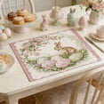 thumbnail image 5 of QuanTara Easter Placemats Set of 1, 16.54x12.6in Bunny & Egg Pattern Polyester Placemat, Washable Holiday Table Decor for Dining Party, Festive Mood Decoration, 5 of 6