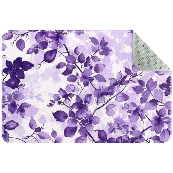 Bright Lilac Aesthetic Pattern Entryway Rug, 2x3 Area Rug Indoor Door Mat Non-slip Washable Floor Carpet Rug for Bedroom Office Dining Room Bathroom