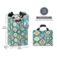 thumbnail image 2 of Yayeee Freestanding Laundry Hamper with Handle Collapsible Large Storage Basket for Clothes, Green Geometric Flowers, 2 of 7