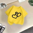thumbnail image 4 of WhouRiu Big Girls' T Shirts Short Sleeve Love Prints Tee Shirts Children Comfy Tough T-Shirt Yellow,Sizes 13-14, 4 of 4