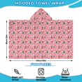 thumbnail image 2 of Pink Christmas Santa and Tree Pattern Hooded Bath Towel，60"x35" for Ages 3 To 12 Kids, Quick Dry Lightweight Soft Microfiber Hood Beach Towel Cover Up for Kids, 2 of 7