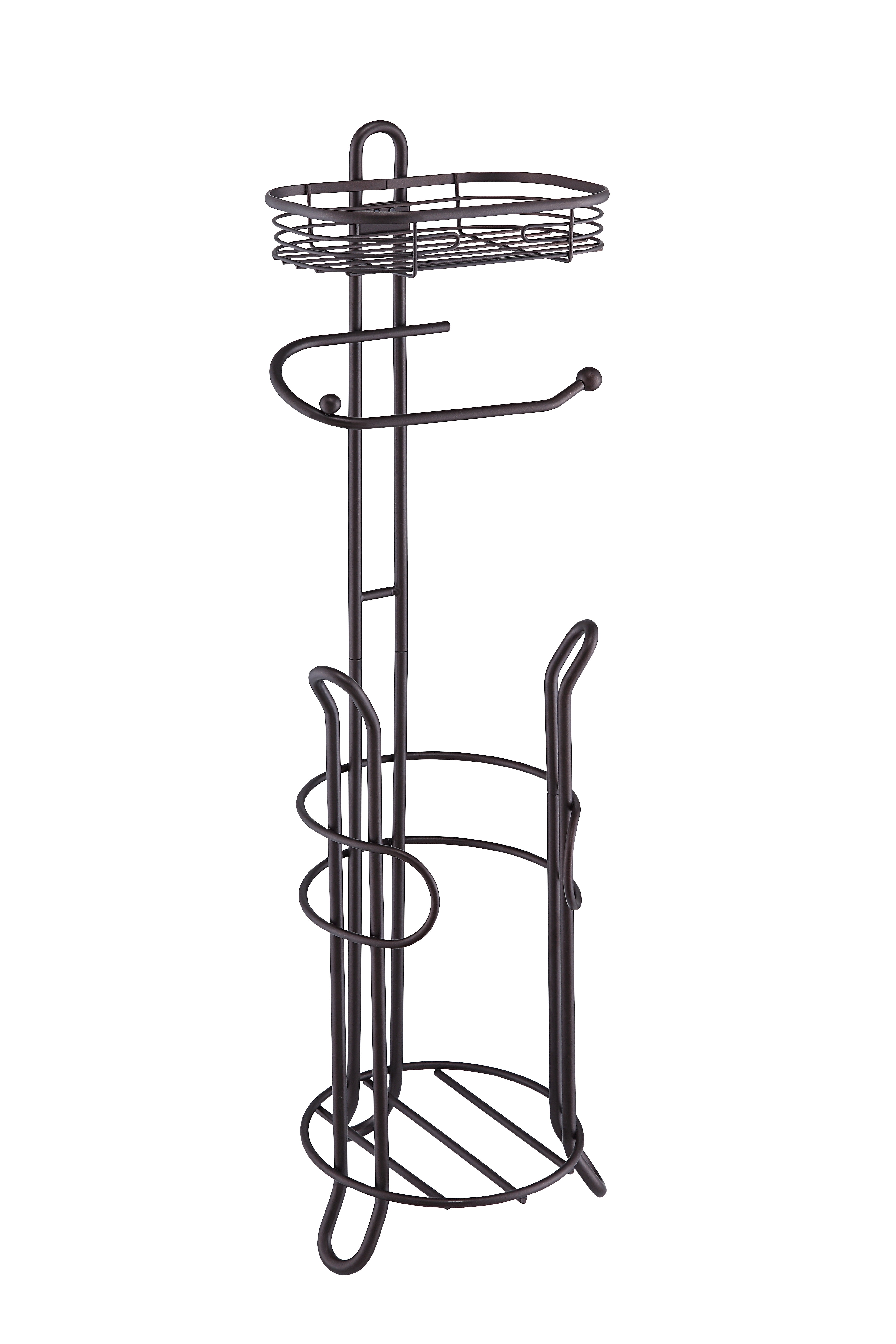 SunnyPoint Bathroom Toilet Tissue Paper Roll Storage Holder with Reserve and Shelve; ORB