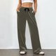 thumbnail image 1 of Pincandy Women's Solid Color Velour Pants - Elastic Waist, Loose Wide Leg Fit with Pockets, Luxurious & Comfortable for Loungewear & Daily Outings, 1 of 6