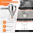thumbnail image 4 of 40oz Stainless Steel Pancake Batter Dispenser with Stand and Tools, Great for Pancakes, Cupcake, Candle Wax Pourer, Durable, Leak-Free and Easy to Clean, 4 of 6