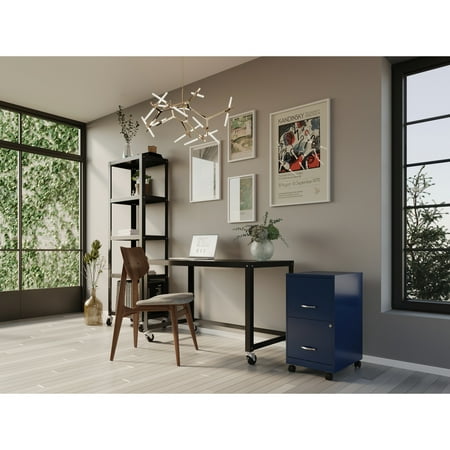 Space Solutions - 18" 2 Drawer Mobile Smart Vertical File Cabinet - Navy