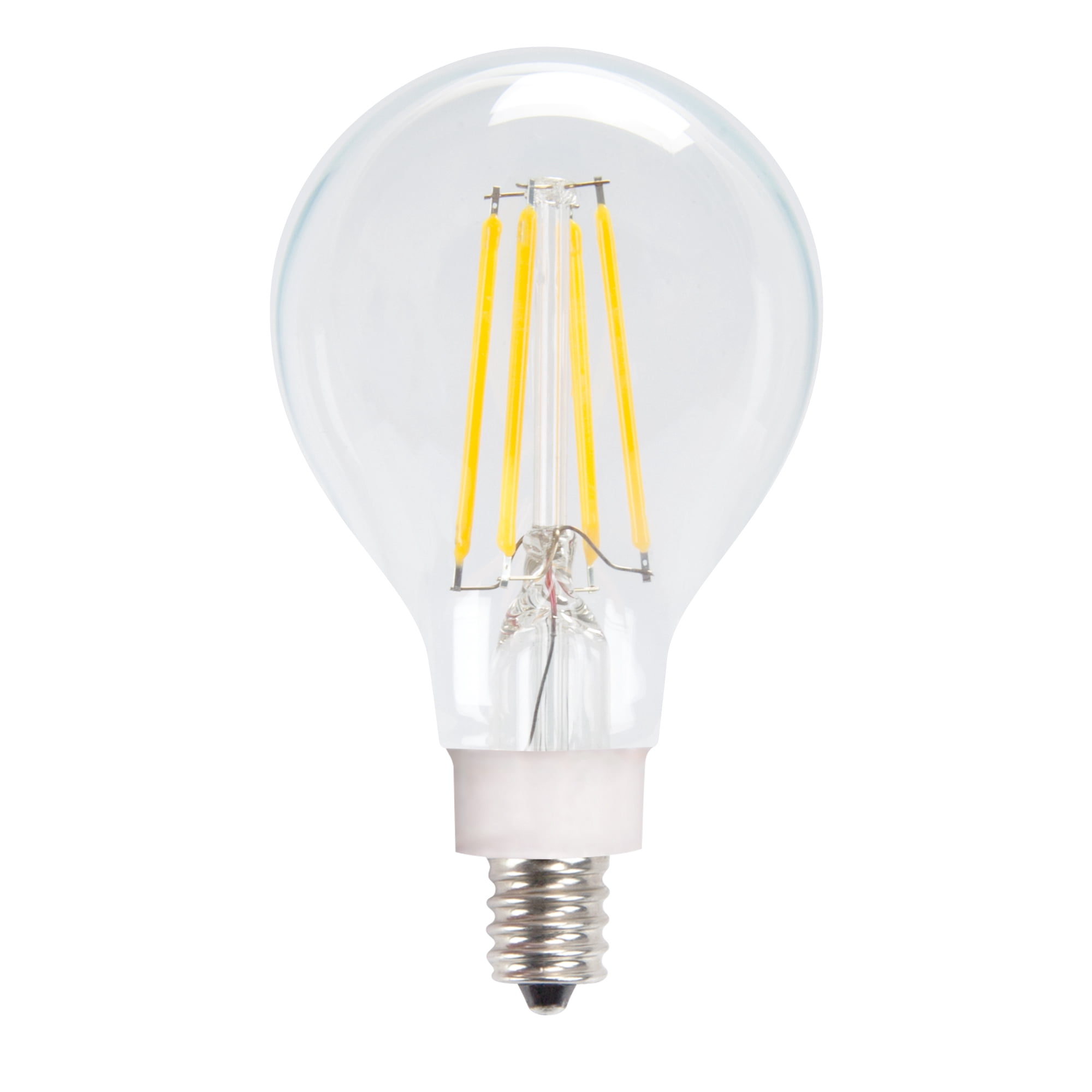 Great Value LED Light Bulb, 5.5W (40W Equivalent) A15 Ceiling Fan Frosted Lamp E12 Candelabra Base, Dimmable, Soft White, 2-Pack