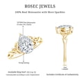 thumbnail image 7 of Rosec Jewels Certified Moissanite Teardrop Engagement Ring - 5X7 mm - Celtic Knot Ring - D-VS1 Quality - with Jewelry Box, 14K Yellow Gold, US 7.00, 7 of 7