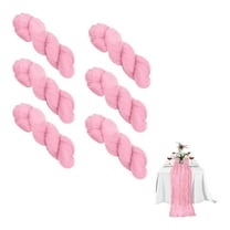 6 Pack Cheesecloth Table Runner 35x120In Boho For Wedding Bridal Party Decor