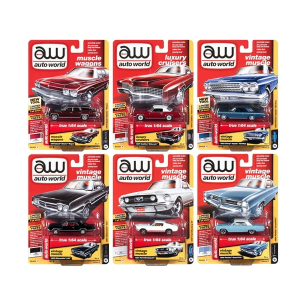 Autoworld Muscle Cars Premium 2018 Release 3 B Set of 6 Cars 1/64