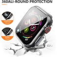 thumbnail image 4 of 2 PACK fundas para Apple Watch Protector de pantalla de 42mm Serie 3/2, funda protectora completa de policarbonato duro para Apple Watch con vidrio templado para iWatch de 42mm (Transparente, 2 Pack), 4 of 10