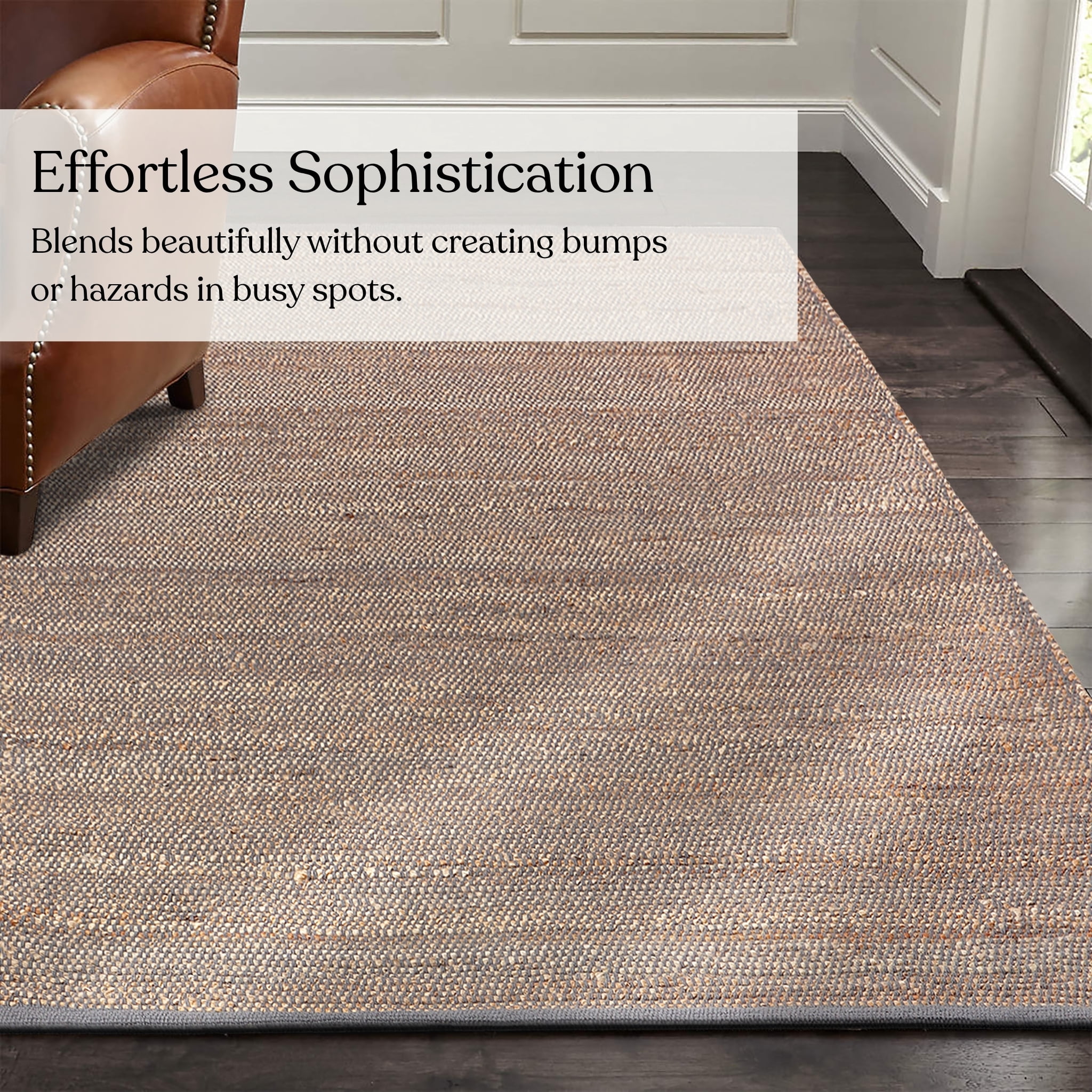 Delara Dark Grey 8' X 10' Handwoven Jute and Cotton Area Rug, Flatweave, Farmhouse Style