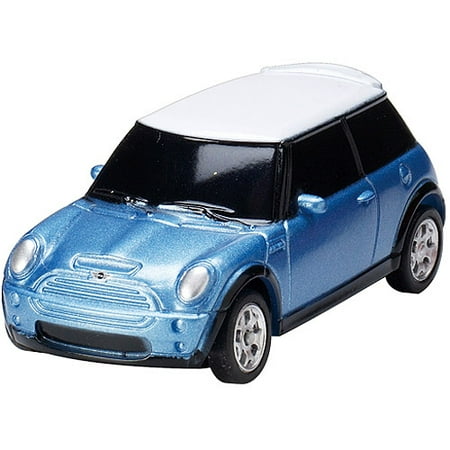 Excalibur Micro Zoomers Radio-Control Car - 1:58 Scale Mini Cooper, Blue