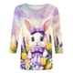 thumbnail image 3 of Camisetas de Pascua para Mujeres Cuello Redondo Suéter Suelto con Mangas de Tres Cuartos Y Lindo Estampado de Vacaciones, Poliéster Suave Casual Top para las Salidas Diarias de Primavera, 3 of 5