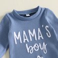 thumbnail image 6 of Cjfdfy Newborn Baby Boy Fall Outfit Mama's Boy Embroidery Ribbed Long Sleeve Romper Elastic Waist Pants 2 Piece Set Infant Cute Coming Home Fall Winter 0-12M, 6 of 9