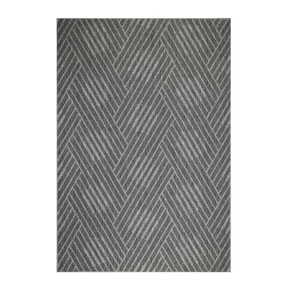 8 x 10 ft. Grey & Blue Geometric Stain Resistant Indoor & Outdoor Rectangle Area Rug
