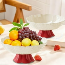 Clear Fruit and Vegetable Tray, Plastic Snack Plate with Removable Drainer Base for Kitchen Table Counter Party Serving(A)
