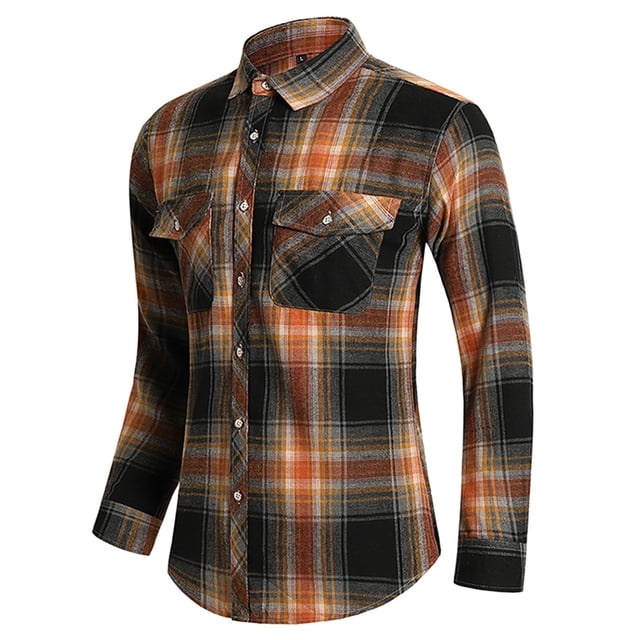 Camisas Para Hombre Manga Larga De AlgodóN Blusa de manga larga con solapa y hebilla de lino a rayas informal para hombre (H, 3XL)