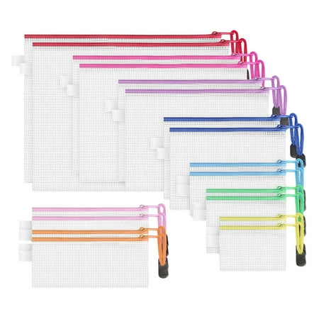 

MRULIC school supplies Transparent Zipper Documents Bags PVC Mesh Bag Waterproof And Receipt Bags Office & Stationery + Multicolor