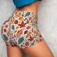 thumbnail image 4 of Balery Autumn Leaves Pantalones cortos de entrenamiento estampados para mujer, sin costuras, ajustados, para gimnasio, yoga, correr, deportes, ejercicio activo, fitness.-Medium, 4 of 8
