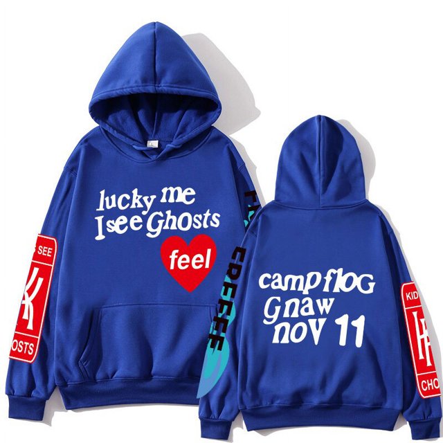 Sudadera con capucha de Kanye West para hombre, suéter con estampado de Lucky Me I See Ghosts, estilo Hip Hop, informal, y2k xuanjing unisex
