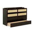 thumbnail image 5 of Queen Size Murphy Bed with Rattan Decoration and Drawers, Modern Style Foldable Hideaway Wall Murphy Bed Frame, No Box Spring Needed, Easy Assembly, for Bedroom, Espresso, 5 of 9