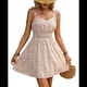 thumbnail image 2 of Vestido Mini de Verano con Encaje Floral y Corte A para Mujer Color L, 2 of 10