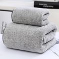 thumbnail image 4 of Zhuge Juego de 2 toallas de baño, 100 % algodón puro hilado en anillos, súper suave y muy absorbente, toalla de baño grande muy absorbente (gris), 4 of 4