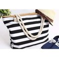 thumbnail image 3 of Bolsa de herramientas Bolsa de playa grande de lona a rayas - Cierre de cremallera superior - Forro impermeable - Bolso de hombro para mujer Bolsos de hombro Viajes en la playa, 3 of 5