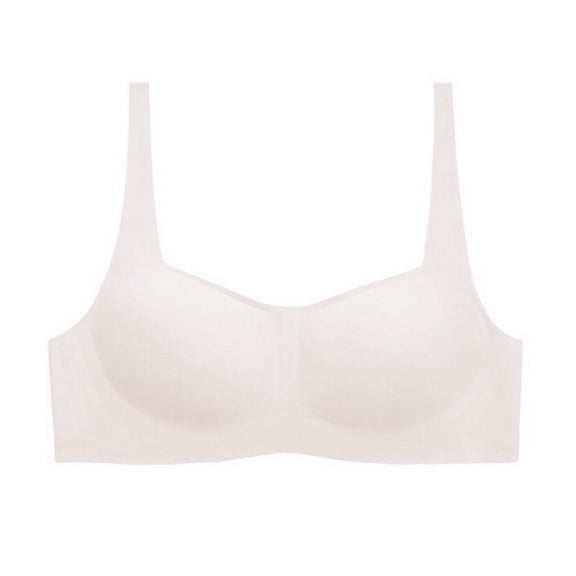 khonts,Women's Seamless Wireless Sports Bras Padded Bra Lightweight Comfortable Bralettes Workout Athletic Bras White XL